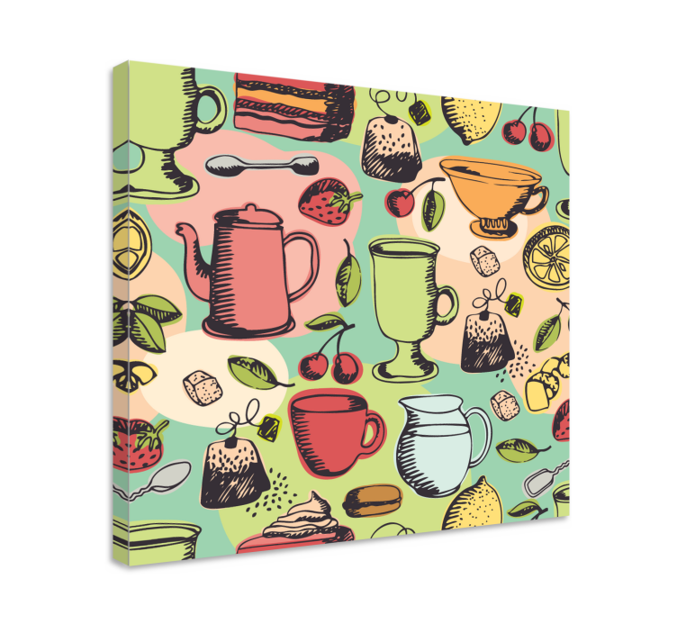 Fruit canvas wall art colorful kitchen jars - TenStickers