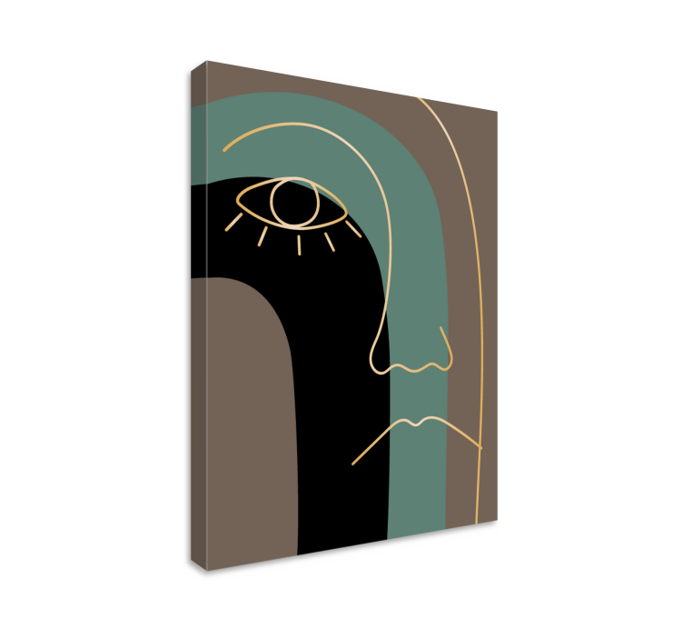 Minimalist Face Outline abstract wall art - TenStickers