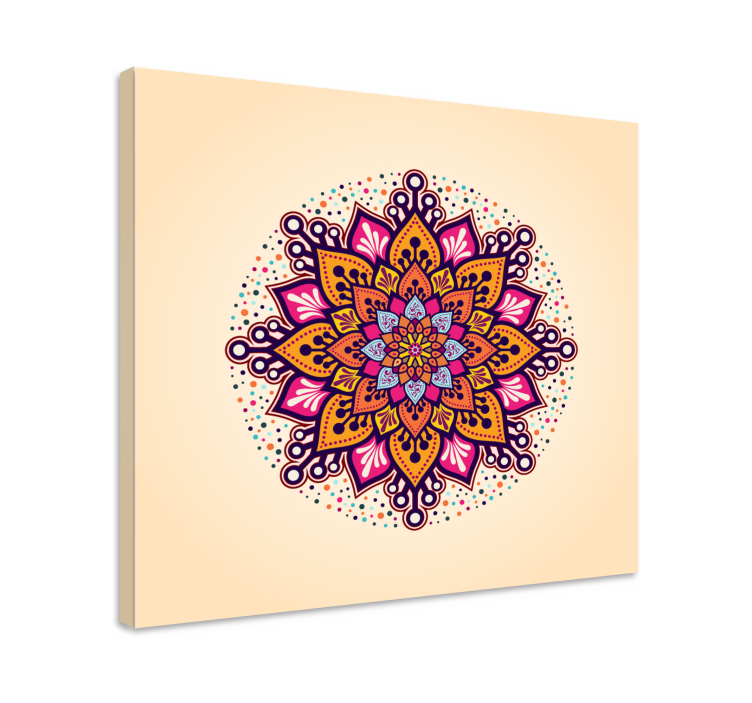 Zen canvas art complex botanical mandala - TenStickers
