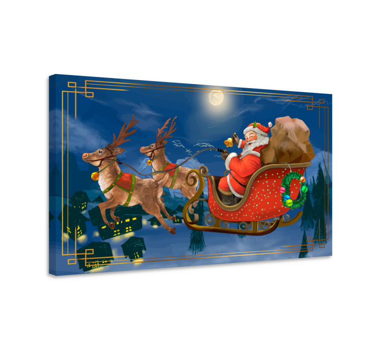 3d pictures wall art santa's merry sleigh - TenStickers
