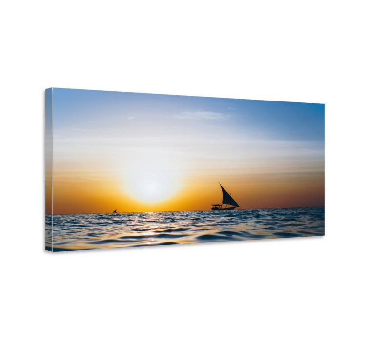Sailing at sunset landscape canvas - TenStickers