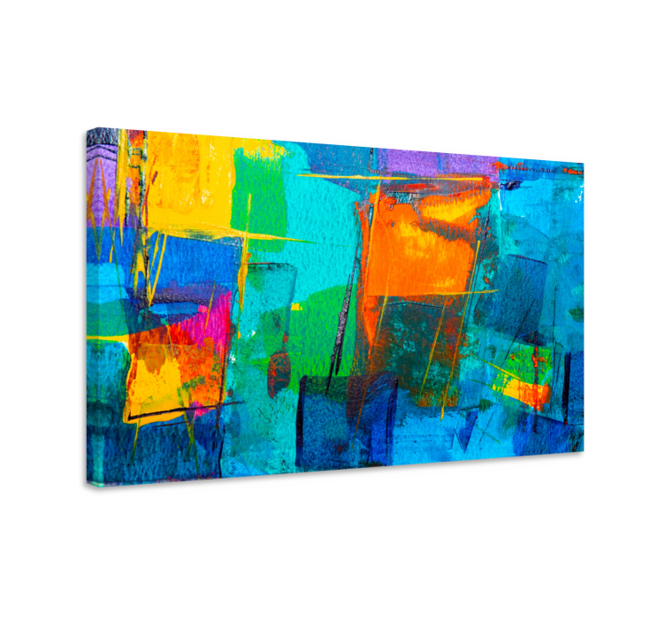 Abstract wall art colorful geometric shapes - TenStickers