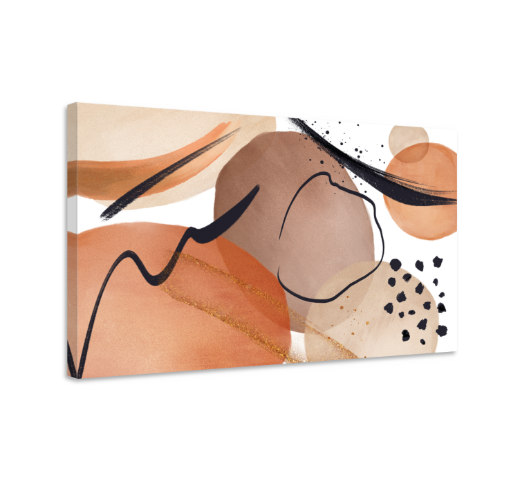 Brown fluid shapes abstract wall art - TenStickers