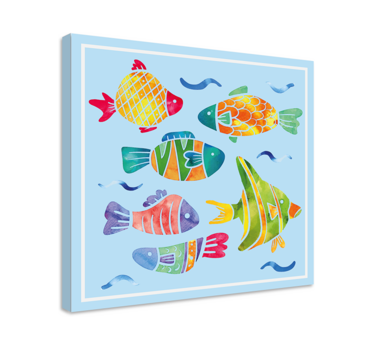 Fish canvas vibrant marine life - TenStickers