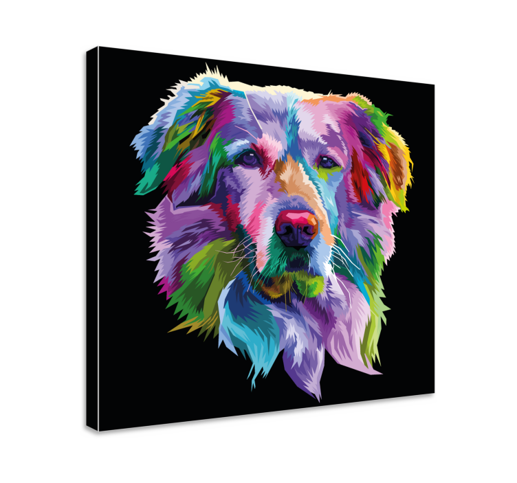 Vibrant Canine Portrait dog wall art - TenStickers