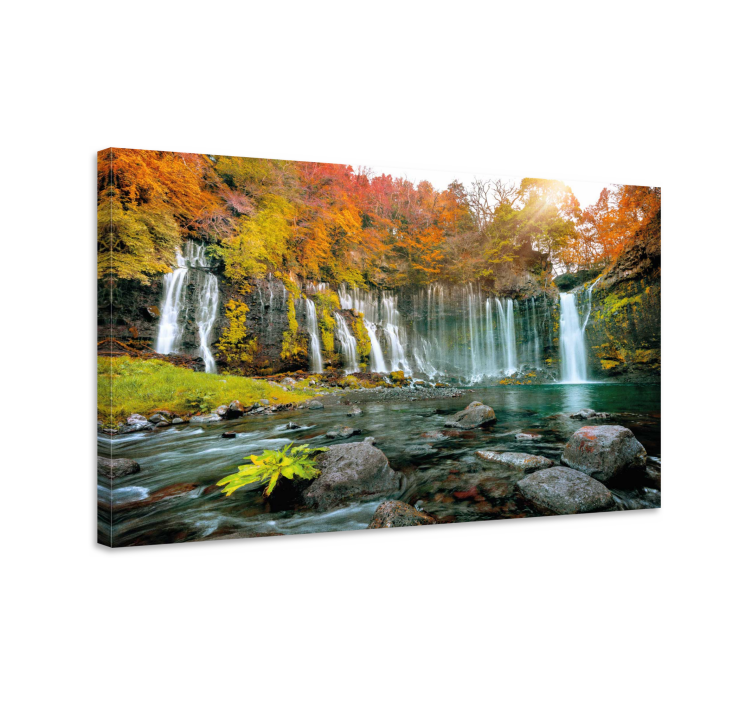 Landscape canvas autumn waterfall scene - TenStickers