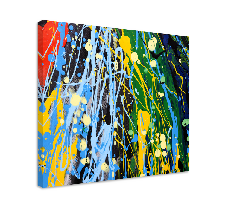 Abstract wall art in bright color splashes - TenStickers