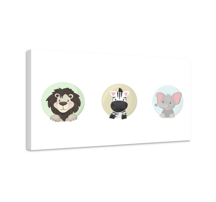 Animals set animal canvas prints - TenStickers