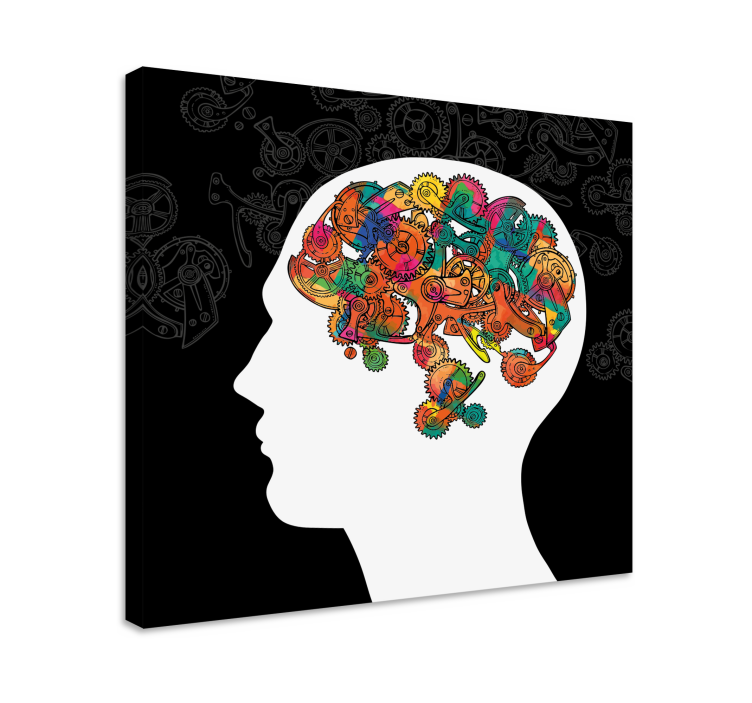 Abstract wall art colorful mechanical mind - TenStickers