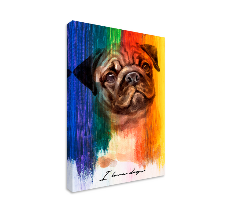 Dog wall art adorable pug portrait - TenStickers