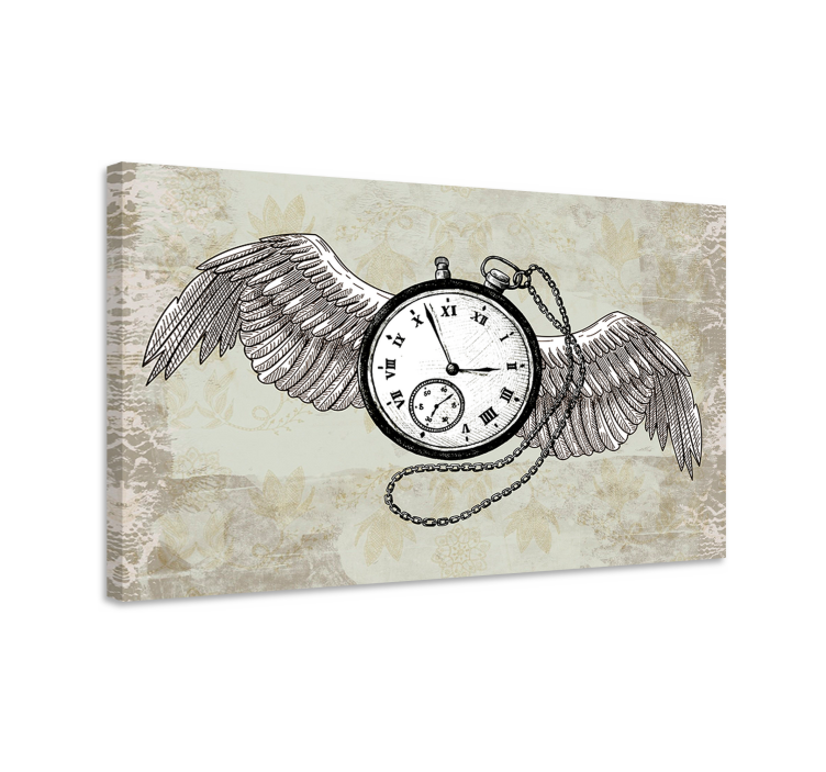 Abstract wall art flying timepiece - TenStickers