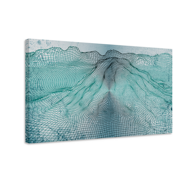 Abstract wall art networked mountain peaks - TenStickers