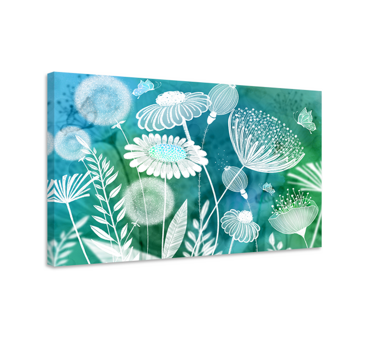Flowers canvas floral blooming pattern - TenStickers