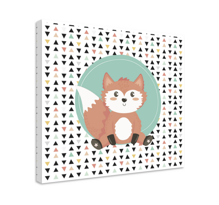 Animal canvas wall art cute fox design - TenStickers