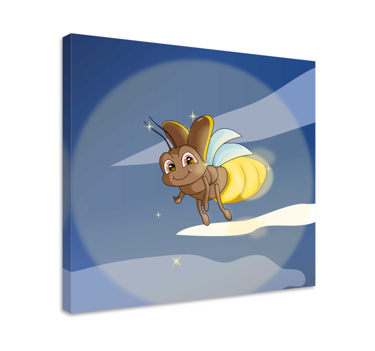 Happy flying insect bird canvas wall art - TenStickers