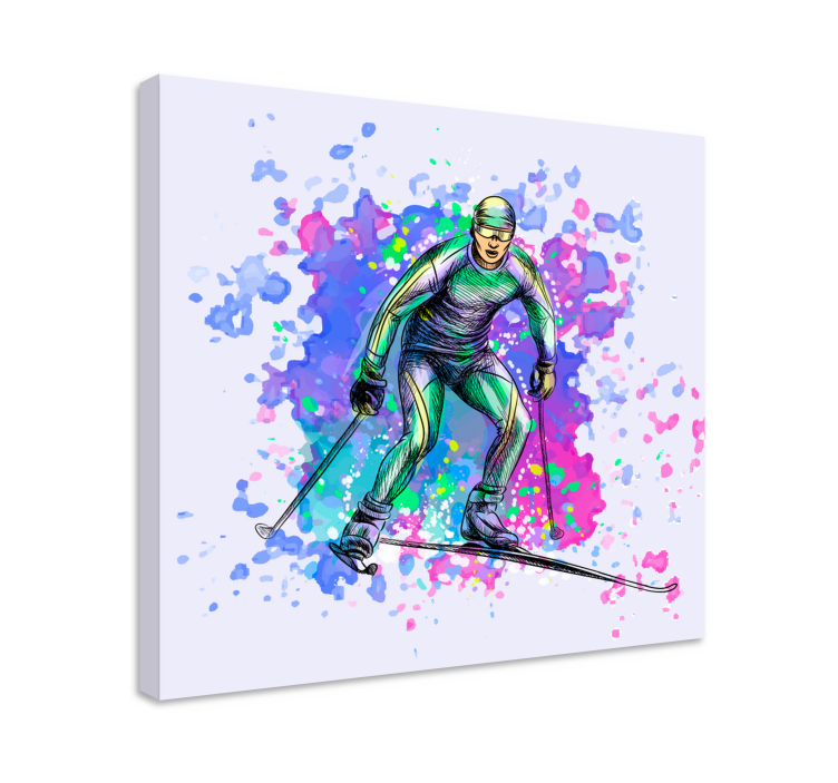 Sports canvas art skiing action scene - TenStickers