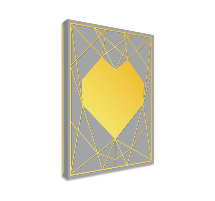 Geometric canvas yellow heart design - TenStickers