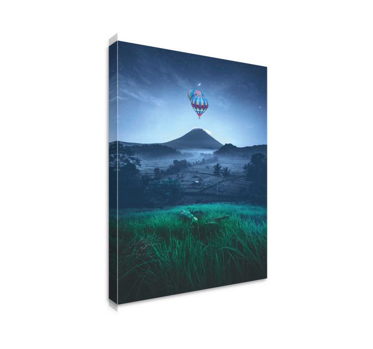 Landscape canvas balloon over mountain - TenStickers