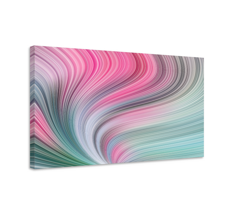 Abstract wall art curving color waves - TenStickers