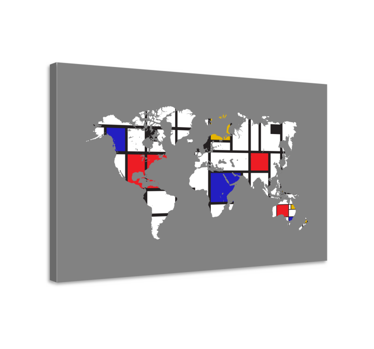 World map wall art world map composition - TenStickers