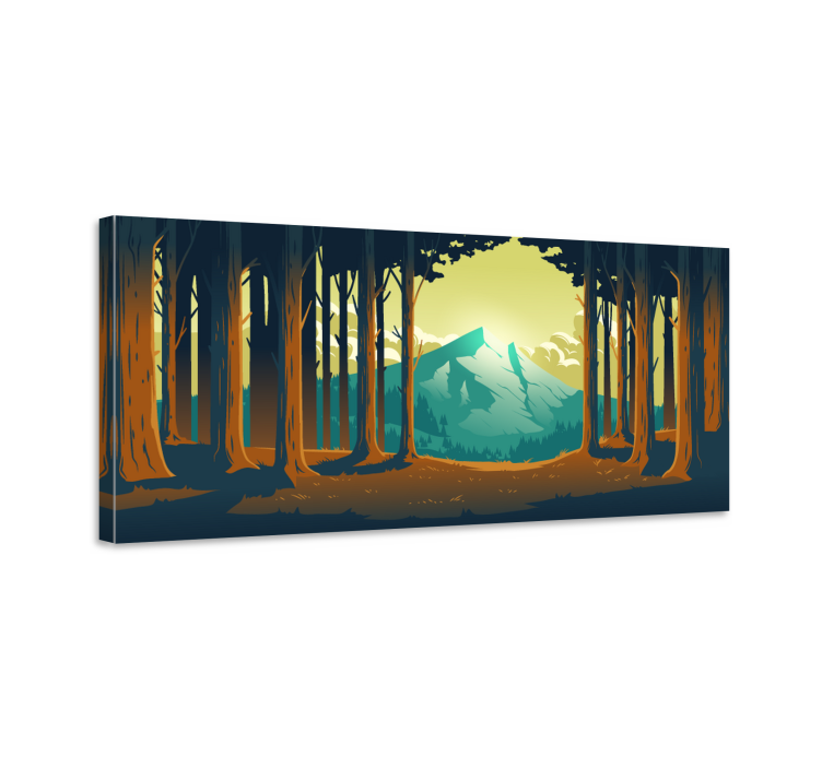 Mountain forest view landscape canvas - TenStickers