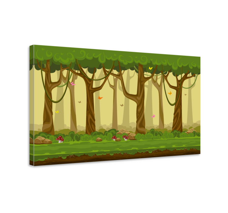 Lush forest scene tree canvas wall art - TenStickers