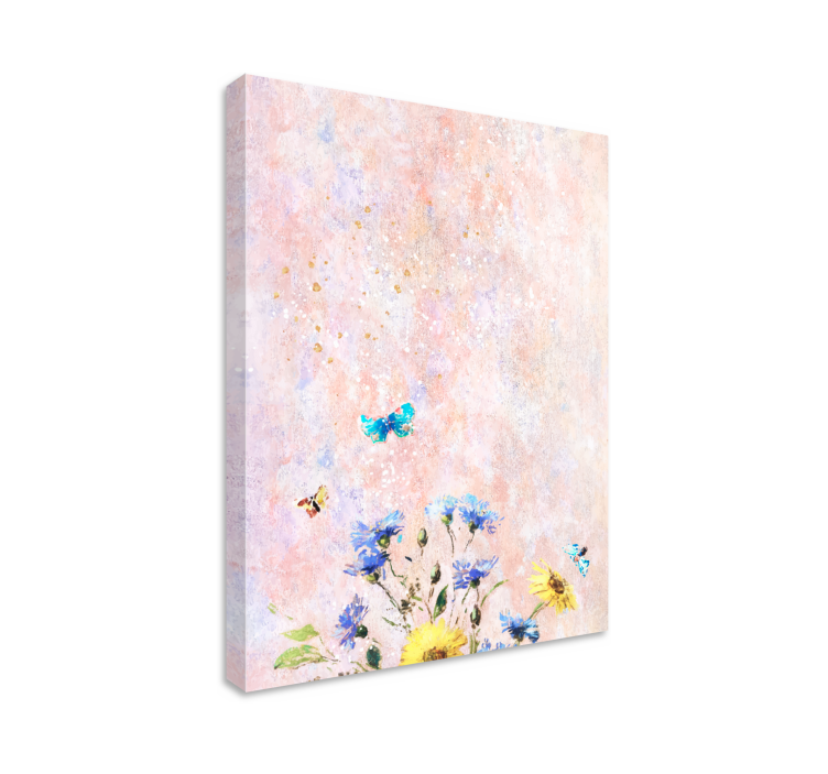 Flowers canvas delicate floral landscape - TenStickers