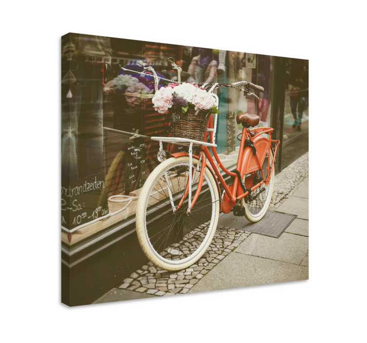 Cityscape wall art charming bicycle scene - TenStickers