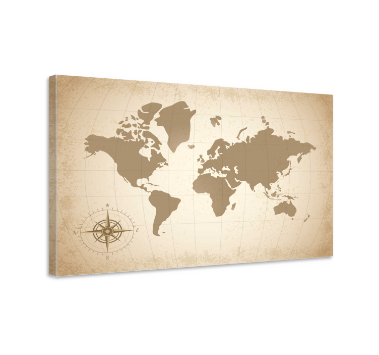 Vintage beige design world map wall art - TenStickers