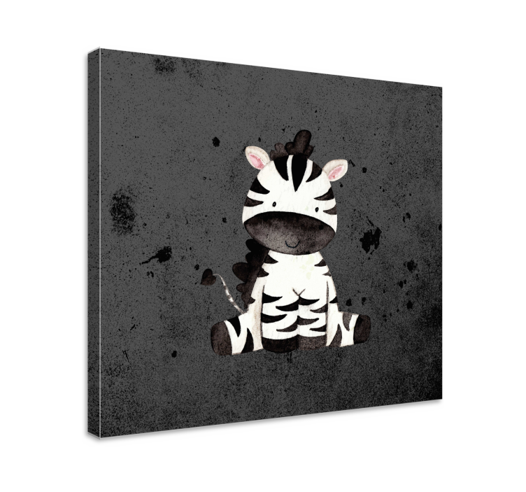 Animal canvas wall art cute zebra character - TenStickers