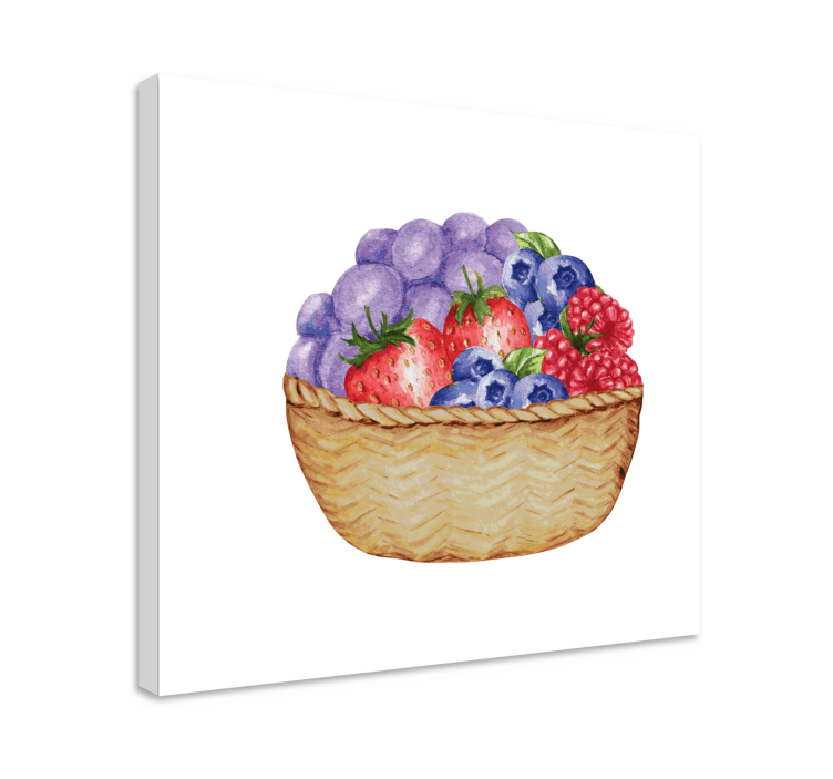 Bountiful fruit basket fruit canvas wall art - TenStickers