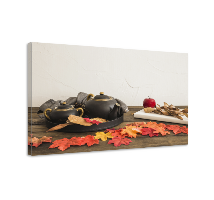 Autumn Tea Arrangement landscape canvas - TenStickers