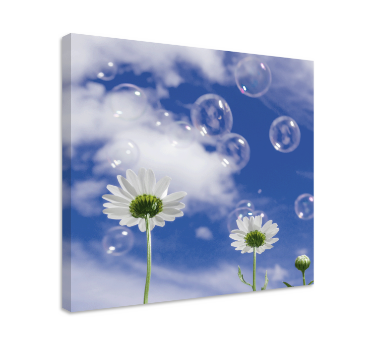 Daisies and bubbles flowers canvas - TenStickers