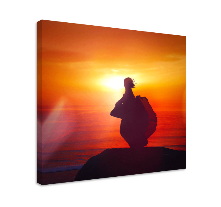 Abstract wall art silhouette at sunset - TenStickers