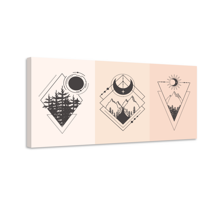 Mountain geometric emblem geometric canvas - TenStickers