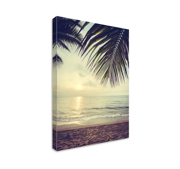 Serene ocean sunset landscape canvas - TenStickers