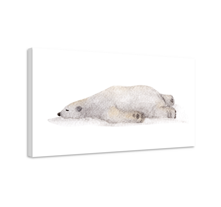 Animal canvas wall art lazy polar bear - TenStickers