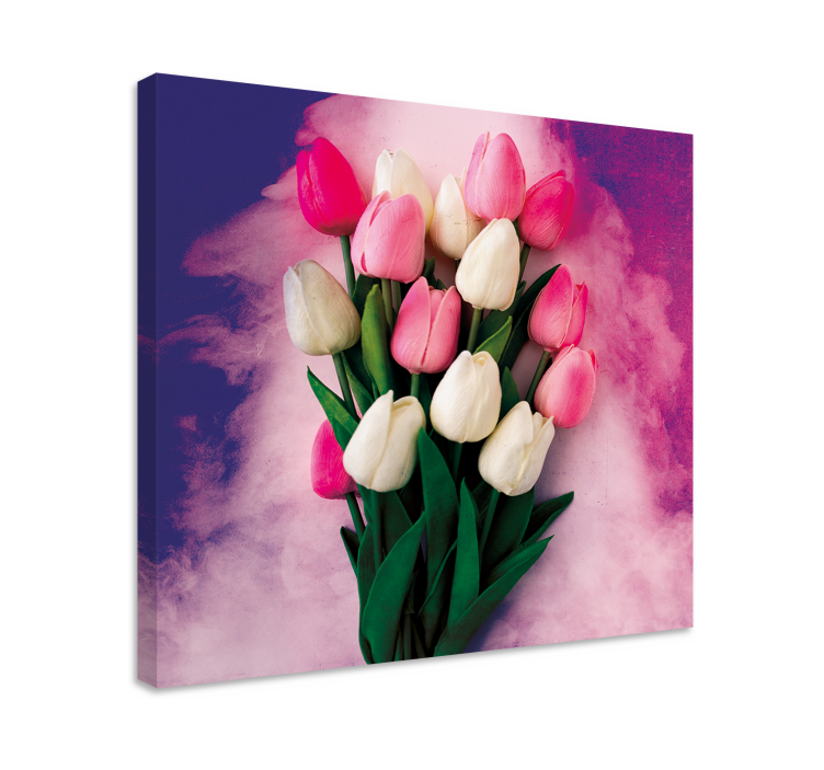 Colourful tulips flower canvas - TenStickers
