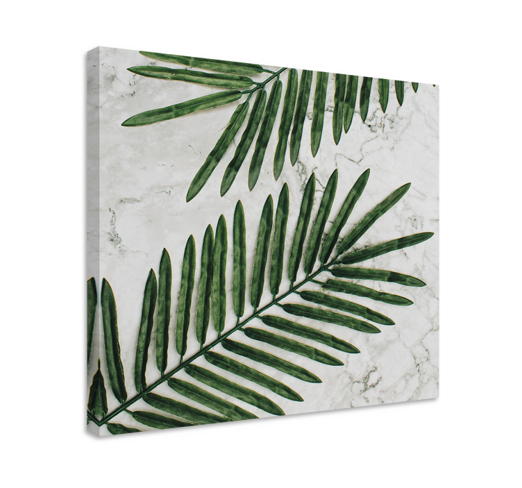 Flowers canvas with lush green leaves design - TenStickers