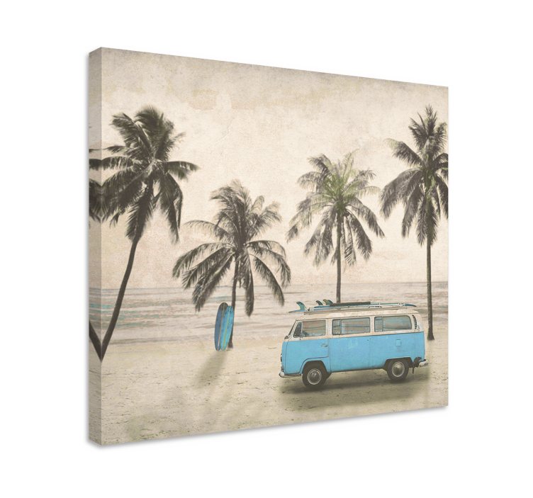 Custom canvas print vintage surf van art - TenStickers
