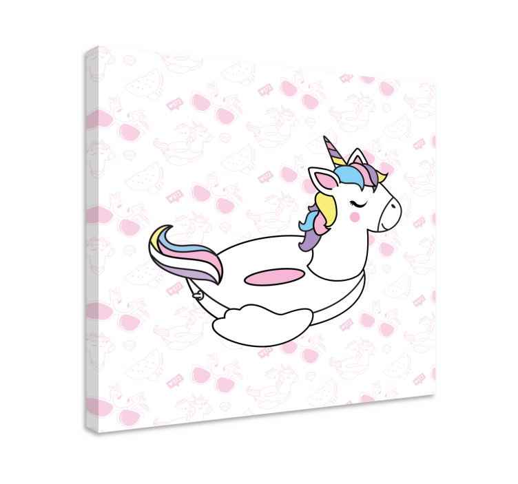 With pink sunglasses unicorn pictures framed - TenStickers