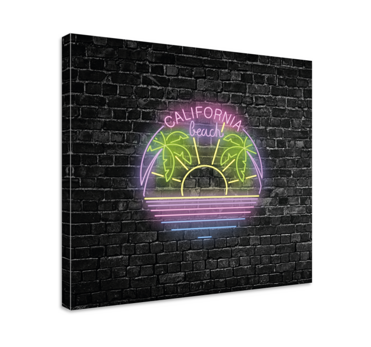 Cityscape wall art california beach neon - TenStickers