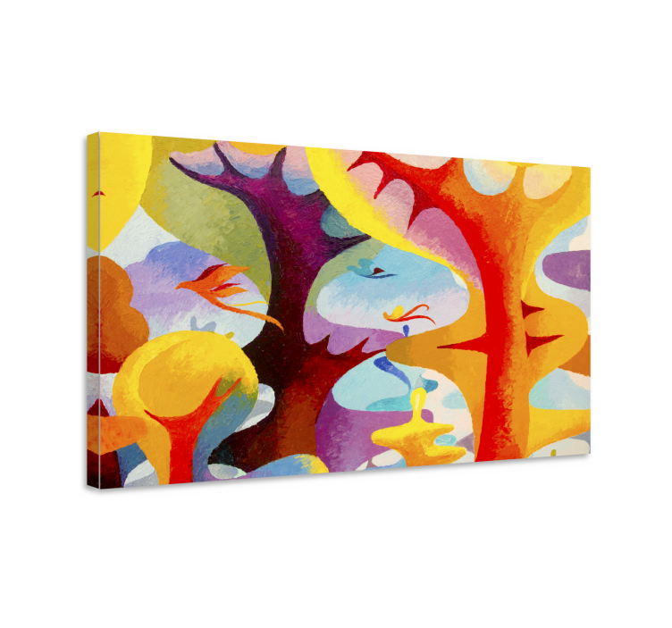 Abstract wall art in vibrant organic shapes - TenStickers