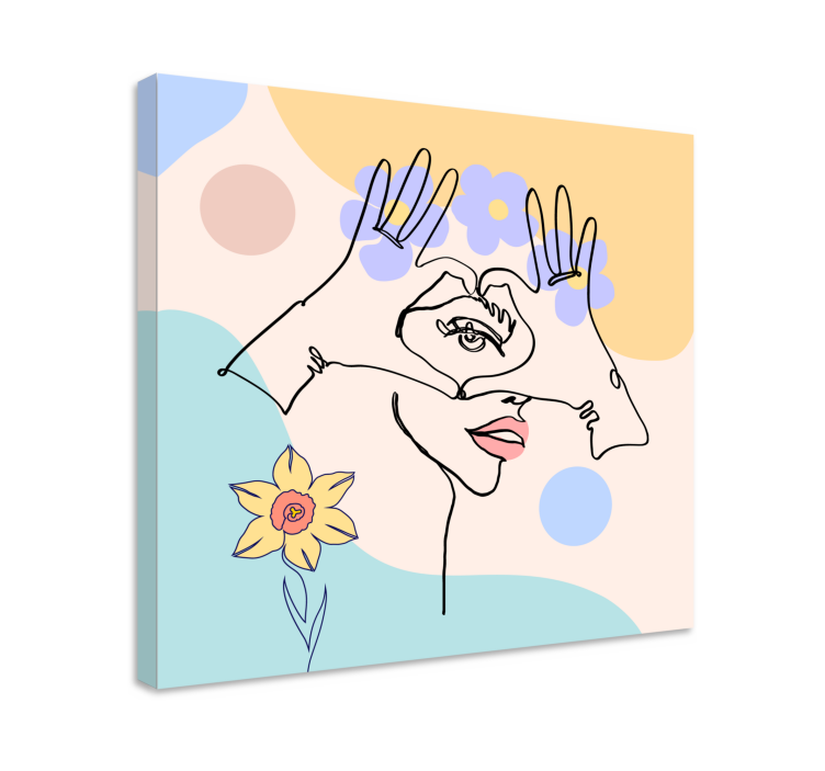 Abstract hand linework canvas art - TenStickers
