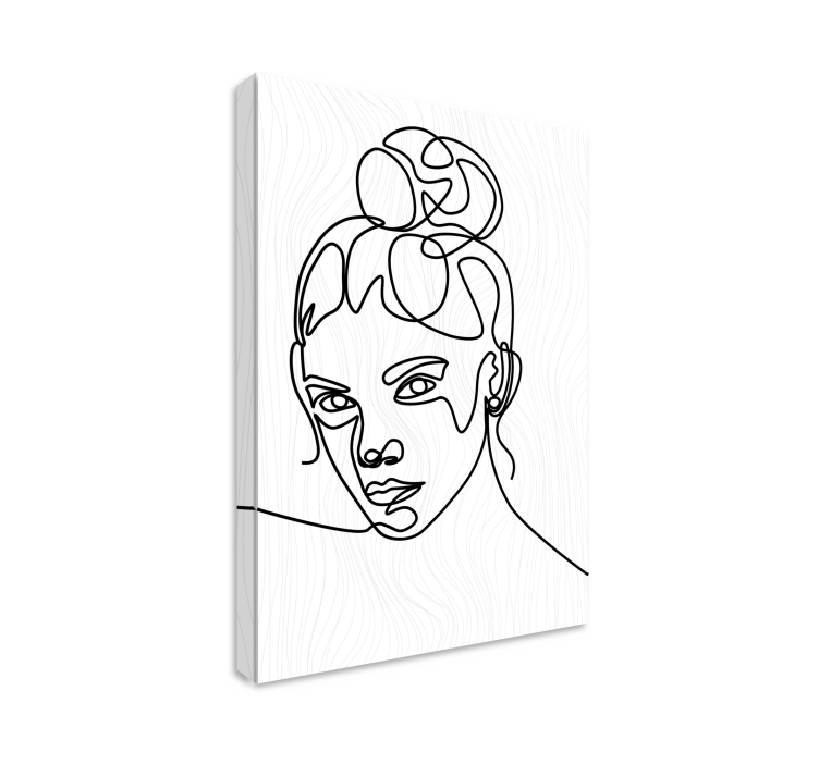 Stylized portrait outline people canvas - TenStickers