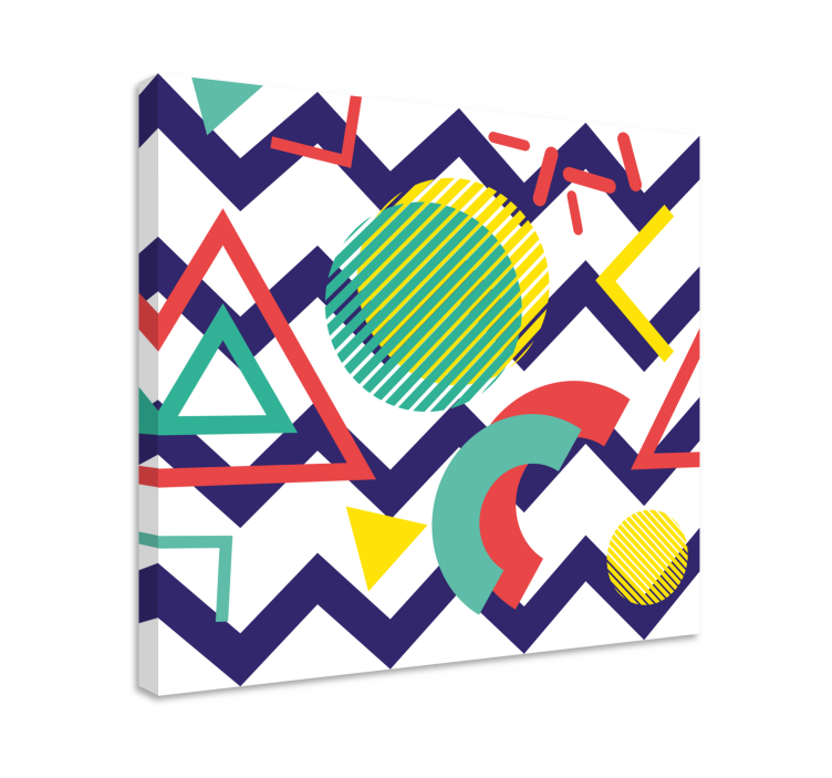Geometric canvas with vibrant shape patterns - TenStickers