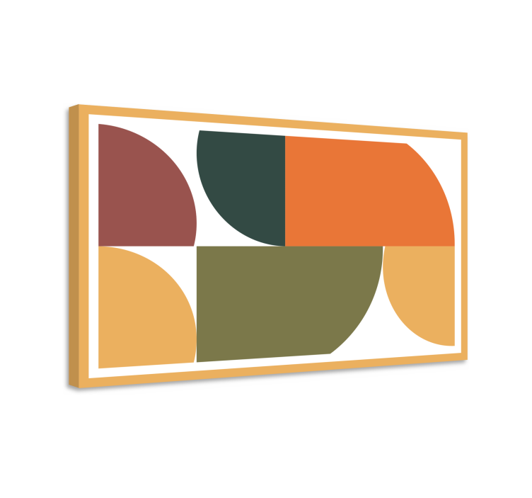 Geometric form composition modern canvas art - TenStickers