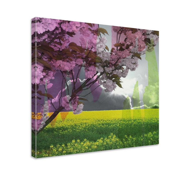 Flowers canvas blooming floral landscape - TenStickers