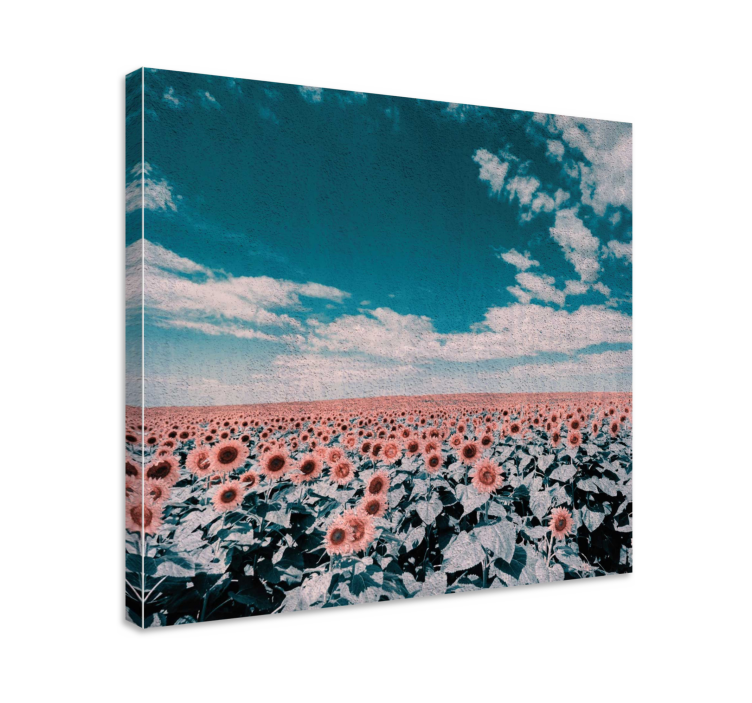 Sunflower field horizon flowers canvas - TenStickers