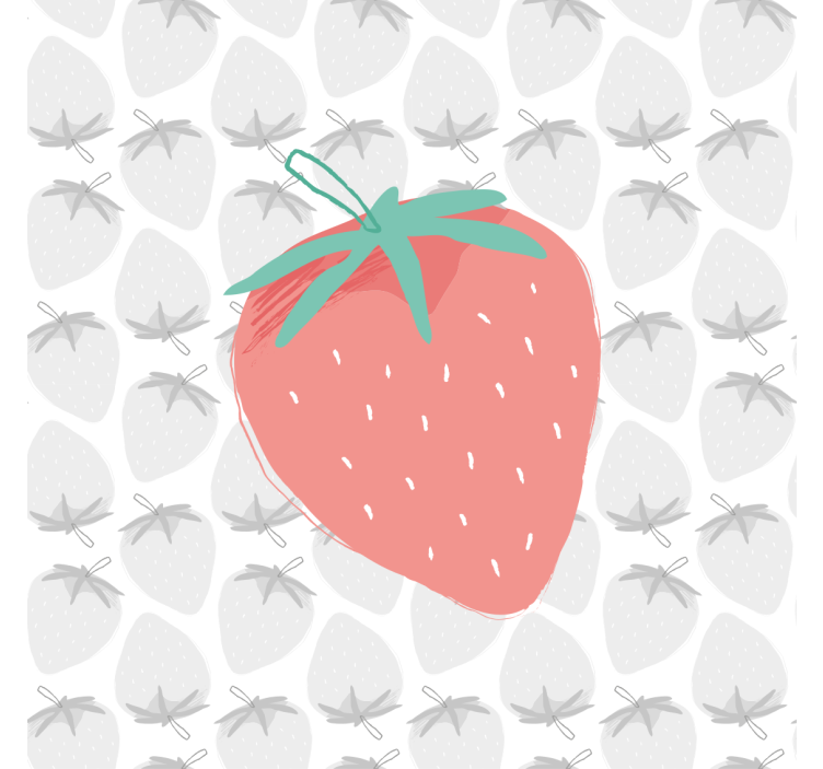 Fruit canvas wall art strawberry illustration - TenStickers